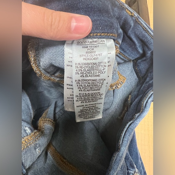 Good American GLF478T Indigo Blue Good Legs Flare Jeans Size 1 Stretch Denim - Picture 4 of 11